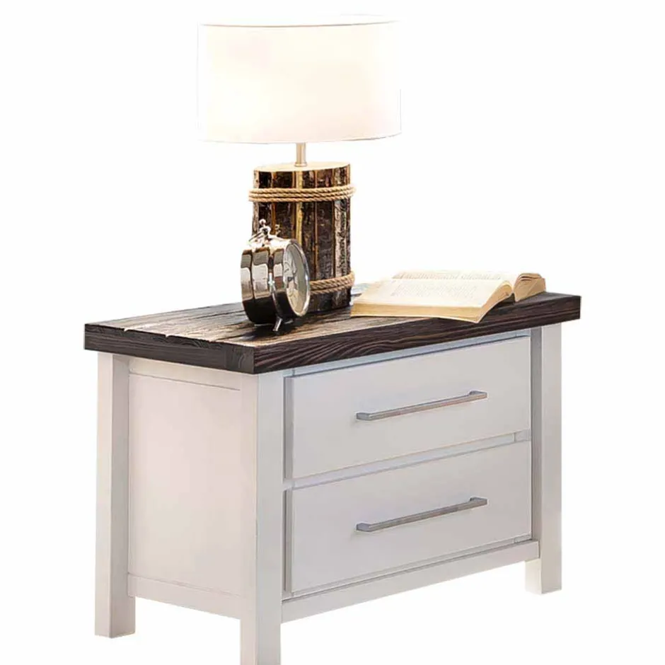 Nachtschrank Darana in Weiß lasiert^Wohnen New