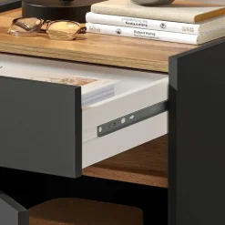 Wohnen Nachtschrank in Anthrazit und Wildeiche Dekor - Ahilav