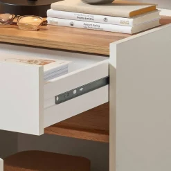 Wohnen Nachtschrank in Weiß und Wildeiche Dekor - Nonessia