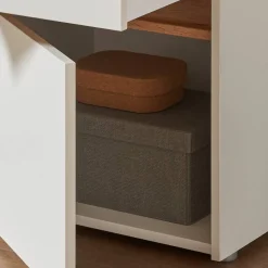 Wohnen Nachtschrank in Weiß und Wildeiche Dekor - Nonessia