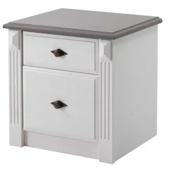Wohnen Nachtschränkchen Caneon in Grau Weiß