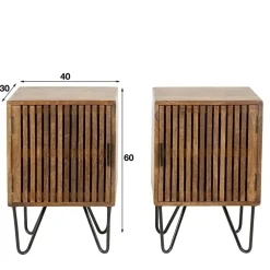 Wohnen Nachtschränke aus Mangoholz - Baina (2er Set)