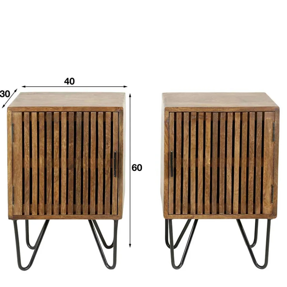 Wohnen Nachtschränke aus Mangoholz - Baina (2er Set)