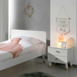 Nachttisch Bettkommode in Weiß & Gold - Luciao^Wohnen Sale