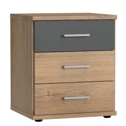 Nachttisch in Eiche NB & Dunkelgrau - Leviza^Wohnen Outlet