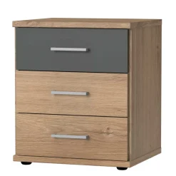 Nachttisch in Eiche NB & Dunkelgrau - Leviza^Wohnen Outlet