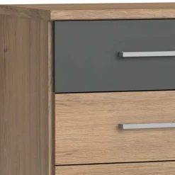 Nachttisch in Eiche NB & Dunkelgrau - Leviza^Wohnen Outlet