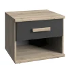 Wohnen Nachttisch in Eiche San Remo & Dunkelgrau - Jilamenda