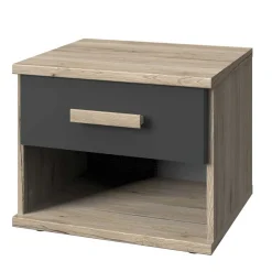 Wohnen Nachttisch in Eiche San Remo & Dunkelgrau - Jilamenda