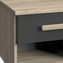 Wohnen Nachttisch in Eiche San Remo & Dunkelgrau - Jilamenda