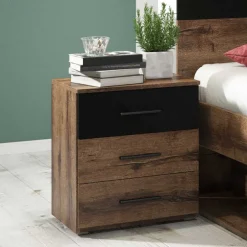 Wohnen Nachttisch Kommode in Eiche Dunkel - Ceusenia