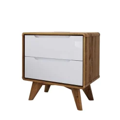 Nachttisch Kommode in Wildeiche & Weiß - Diesta^Wohnen Discount