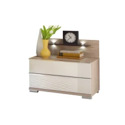 Wohnen Nachttisch Konsole Bosays in Weiß (zweiteilig)