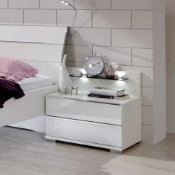 Nachttisch Konsole Donpiave in Weiß (zweiteilig)^Wohnen Best