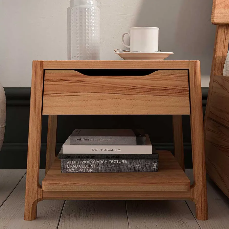 Wohnen Nachttisch mit Schublade und Ablage - Lana