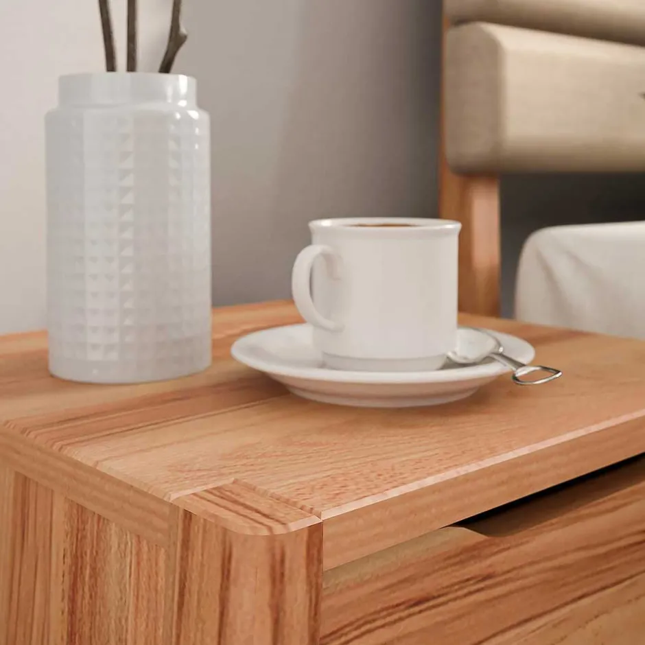 Wohnen Nachttisch mit Schublade und Ablage - Lana