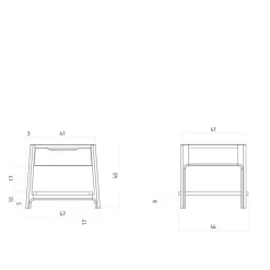Wohnen Nachttisch mit Schublade und Ablage - Lana