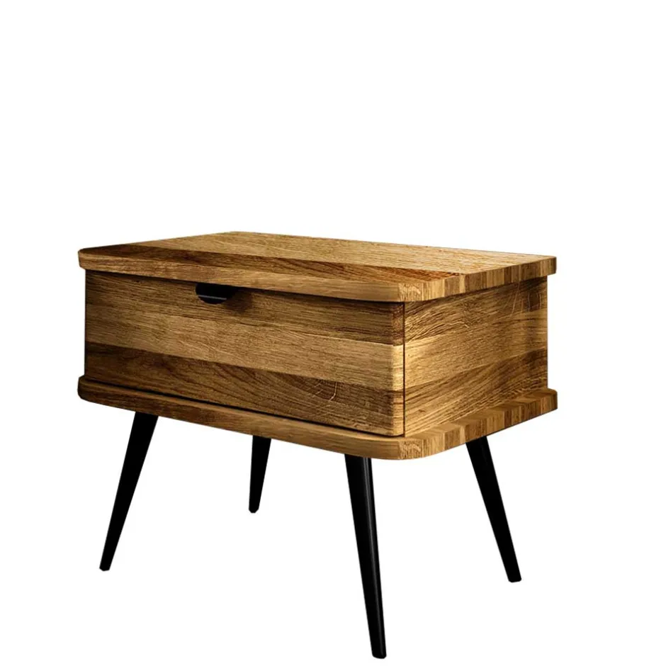 Wohnen Nachttisch mit Schublade aus Wildeiche - Casarius