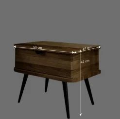 Wohnen Nachttisch mit Schublade aus Wildeiche - Casarius