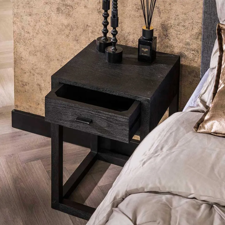 Wohnen Nachttisch mit Schublade aus Akazie Massivholz - Riccardo