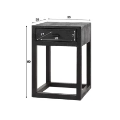 Wohnen Nachttisch mit Schublade aus Akazie Massivholz - Riccardo