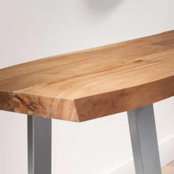 Wohnen Naturkanten Dielenbank aus Akazie massiv - Vibka