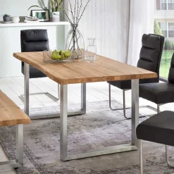 Naturkanten Eichentisch im Loft Stil - Piacenza^Wohnen New