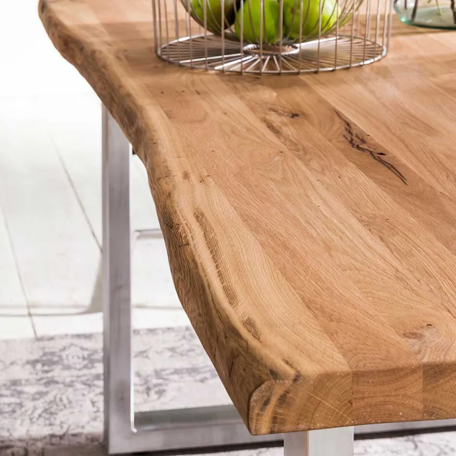 Naturkanten Eichentisch im Loft Stil - Piacenza^Wohnen New