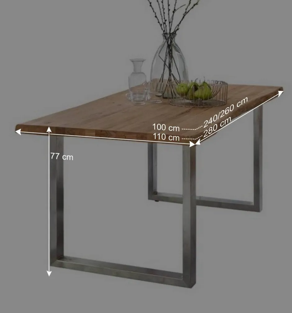 Naturkanten Eichentisch im Loft Stil - Piacenza^Wohnen New