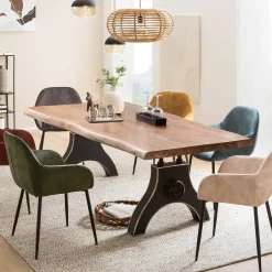 Naturkanten Esstisch mit Industrial Gestell - Belego^Wohnen Online