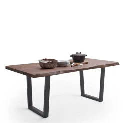 Naturkanten-Esstisch mit Trapezgestell - Violettan^Wohnen Best