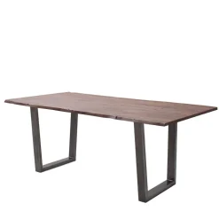 Wohnen Naturkantentisch in Walnuss Braun Akazie - Genzema