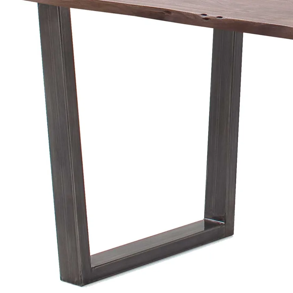 Wohnen Naturkantentisch in Walnuss Braun Akazie - Genzema