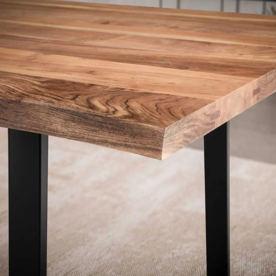 Naturkanten-Tisch mit Trapezbeinen - Captain^Wohnen