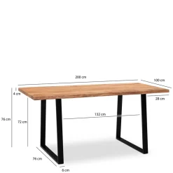 Naturkanten-Tisch mit Trapezbeinen - Captain^Wohnen