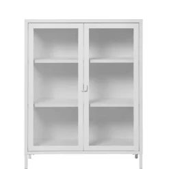 Wohnen Niedrige Vitrine aus Stahl in Weiß - Sancrez