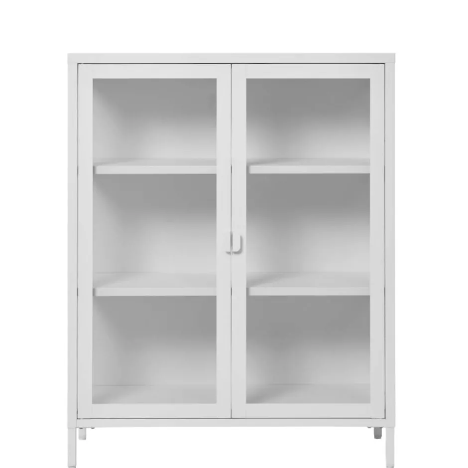 Wohnen Niedrige Vitrine aus Stahl in Weiß - Sancrez