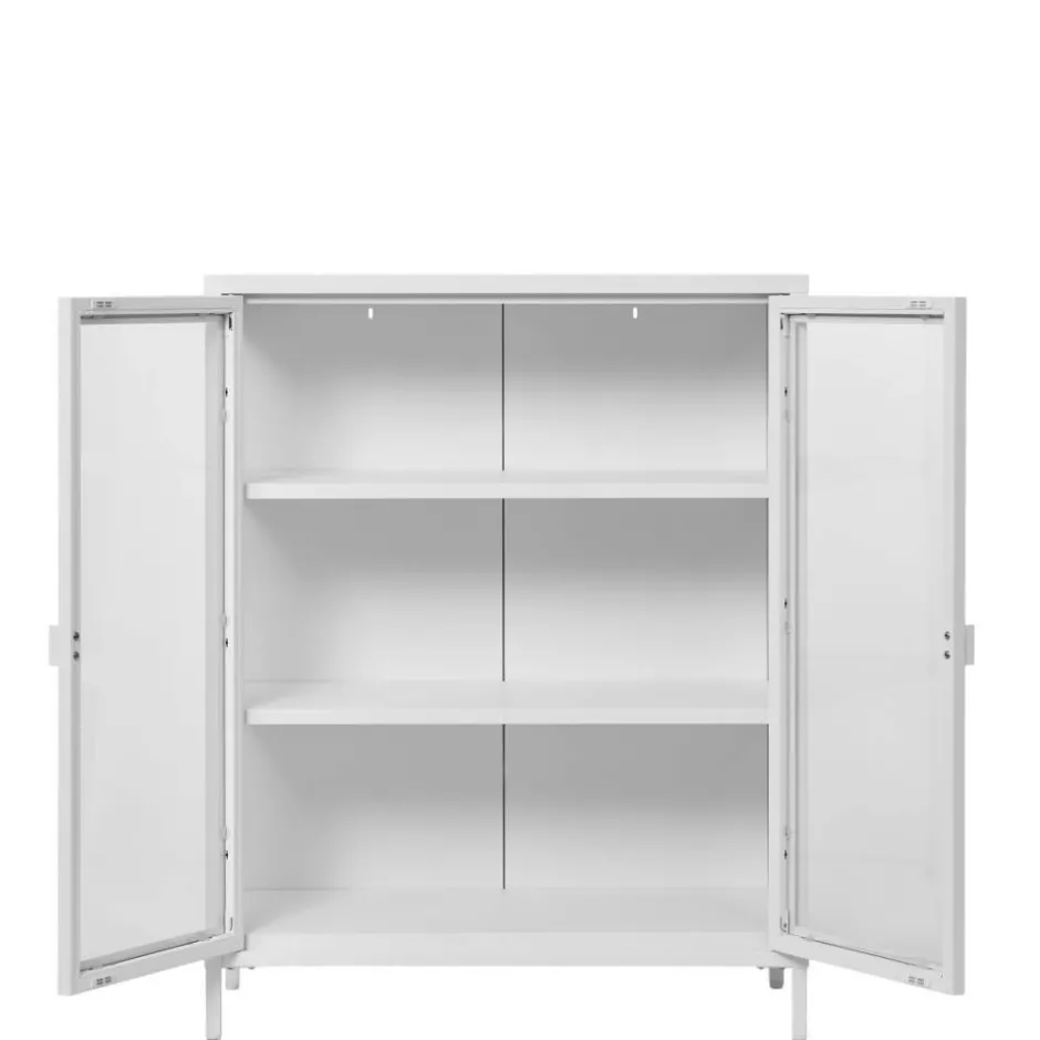 Wohnen Niedrige Vitrine aus Stahl in Weiß - Sancrez