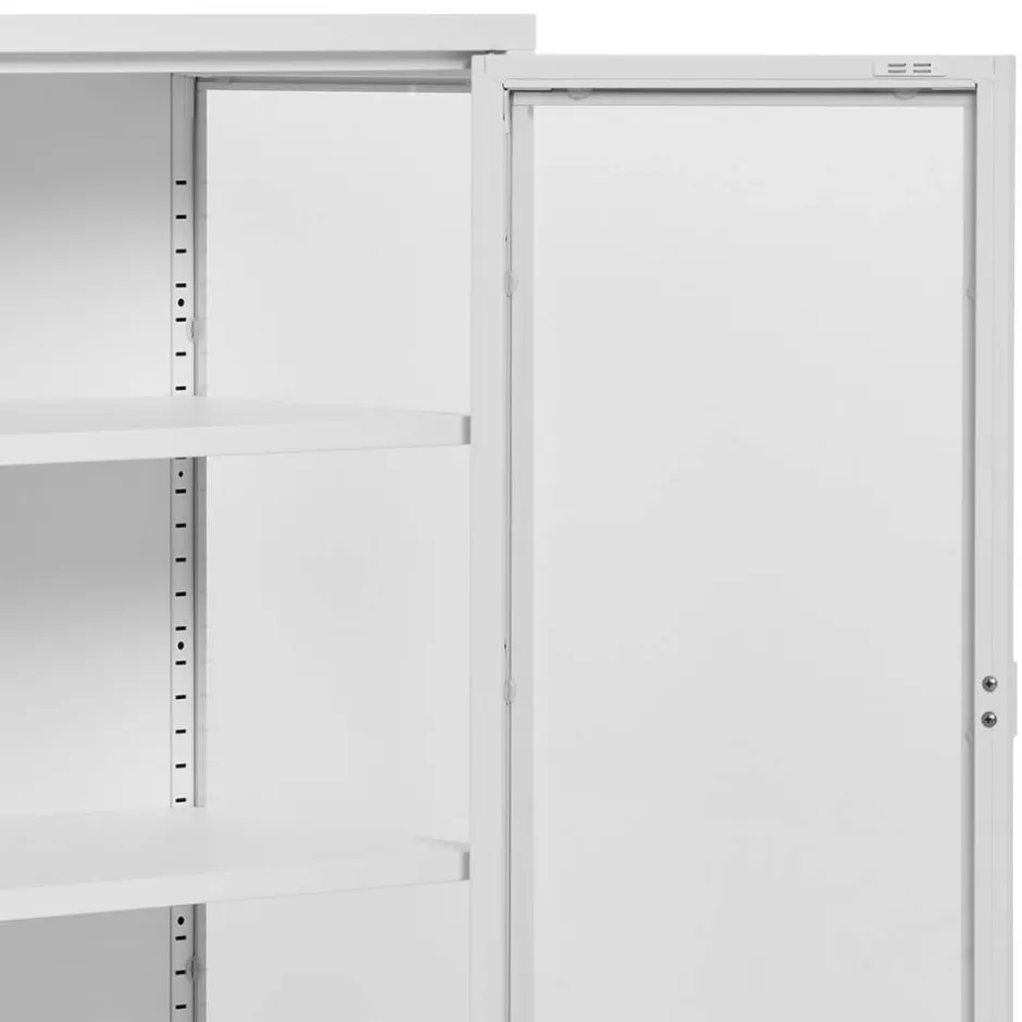 Wohnen Niedrige Vitrine aus Stahl in Weiß - Sancrez