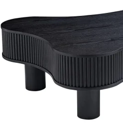 Niedriger Design-Couchtisch in Schwarz - Hiloria^Wohnen Clearance