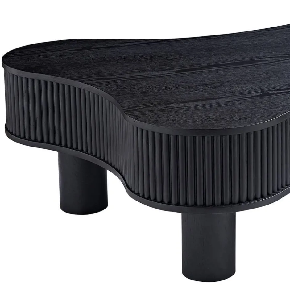 Niedriger Design-Couchtisch in Schwarz - Hiloria^Wohnen Clearance