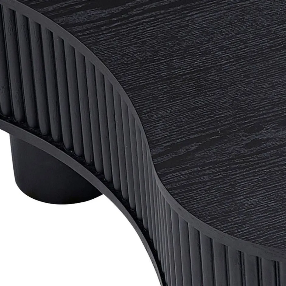 Niedriger Design-Couchtisch in Schwarz - Hiloria^Wohnen Clearance