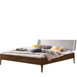 Wohnen Nussbaum Bett mit extravagantem Kopfteil - Astosa