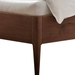 Wohnen Nussbaum Doppelbett mit Stoff Kopfteil - Filippo