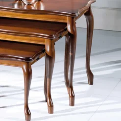 Nussbaum Furnier Dreisatztisch Mugello im italienischen Stil (dreiteilig)^Wohnen