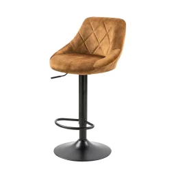 Wohnen Ockerfarbene Barstühle mit Rauten-Steppung - Campitello (2er Set)