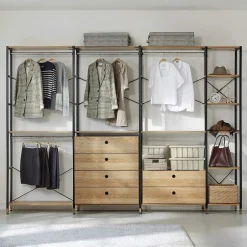 Offener Kleiderschrank mit sechs Schubladen - Redeca^Wohnen