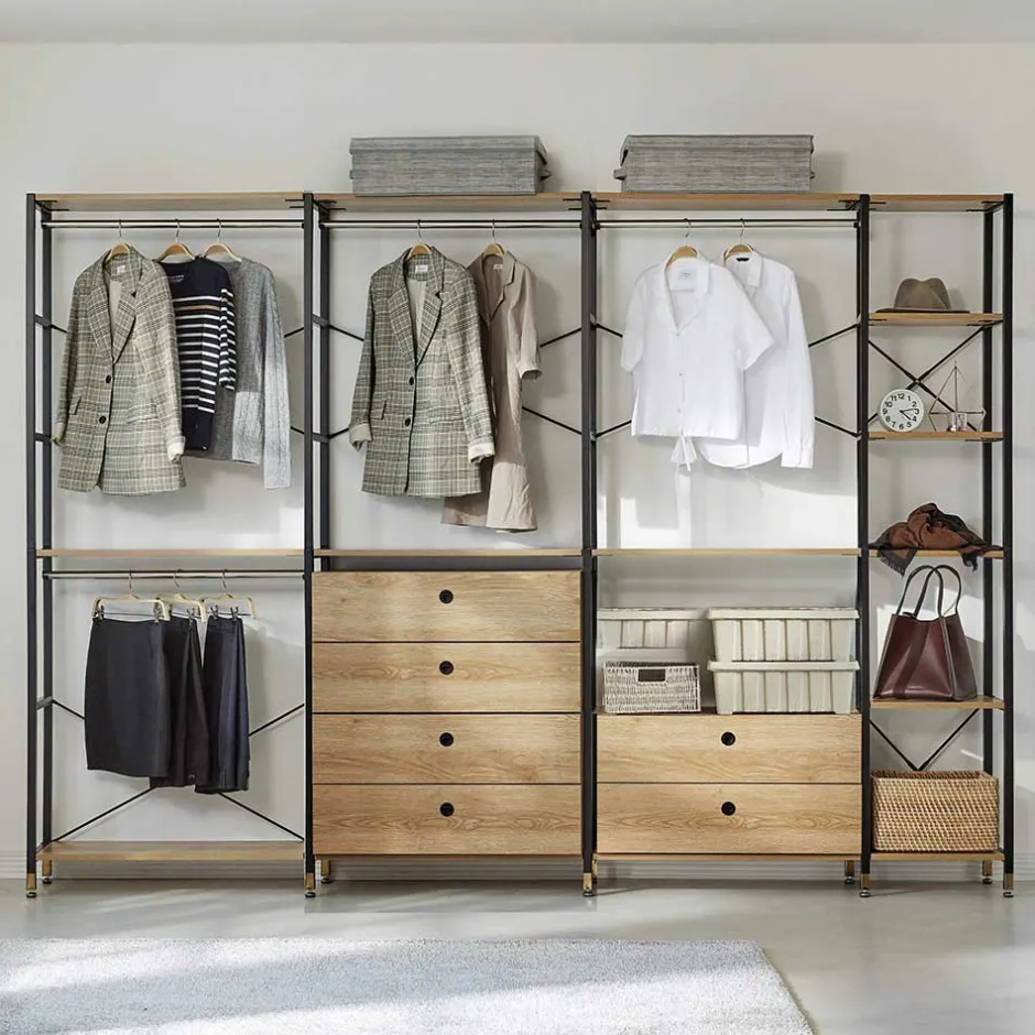 Offener Kleiderschrank mit sechs Schubladen - Redeca^Wohnen