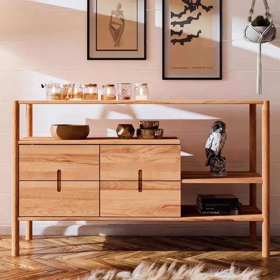 Wohnen Offenes Designregal mit zwei Fächern - Indrya