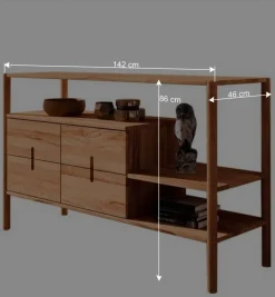 Wohnen Offenes Designregal mit zwei Fächern - Indrya